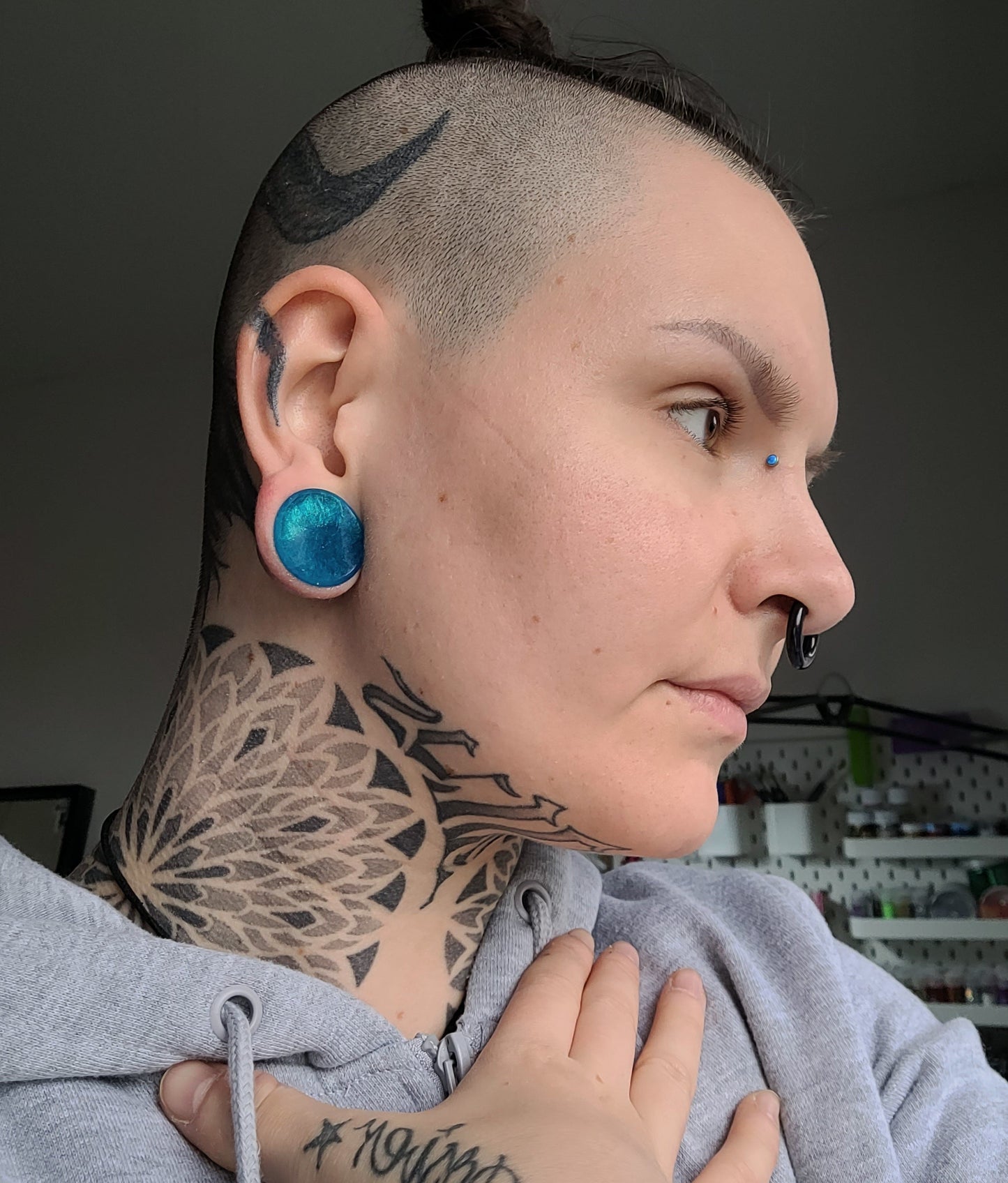Blue Ocean Double Flared Plugs - The Cerulean Wolf