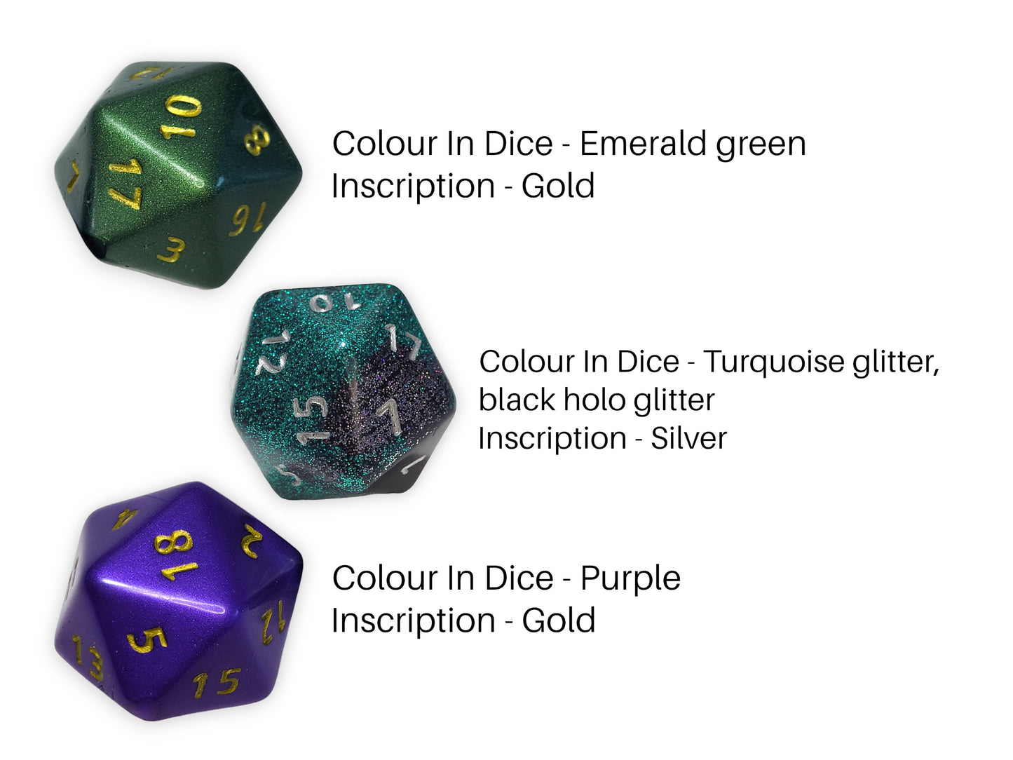 Customisable Large D20 Dice - The Cerulean Wolf