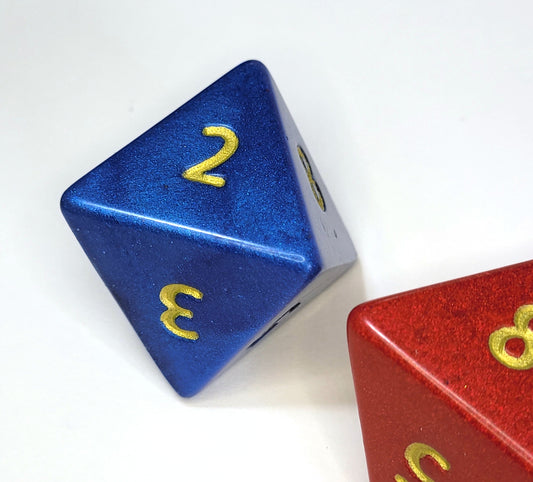 Customisable Large D8 Dice - The Cerulean Wolf