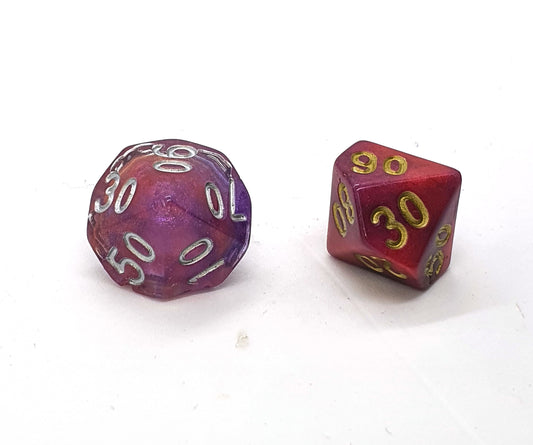 Customisable Single D% Dice - The Cerulean Wolf
