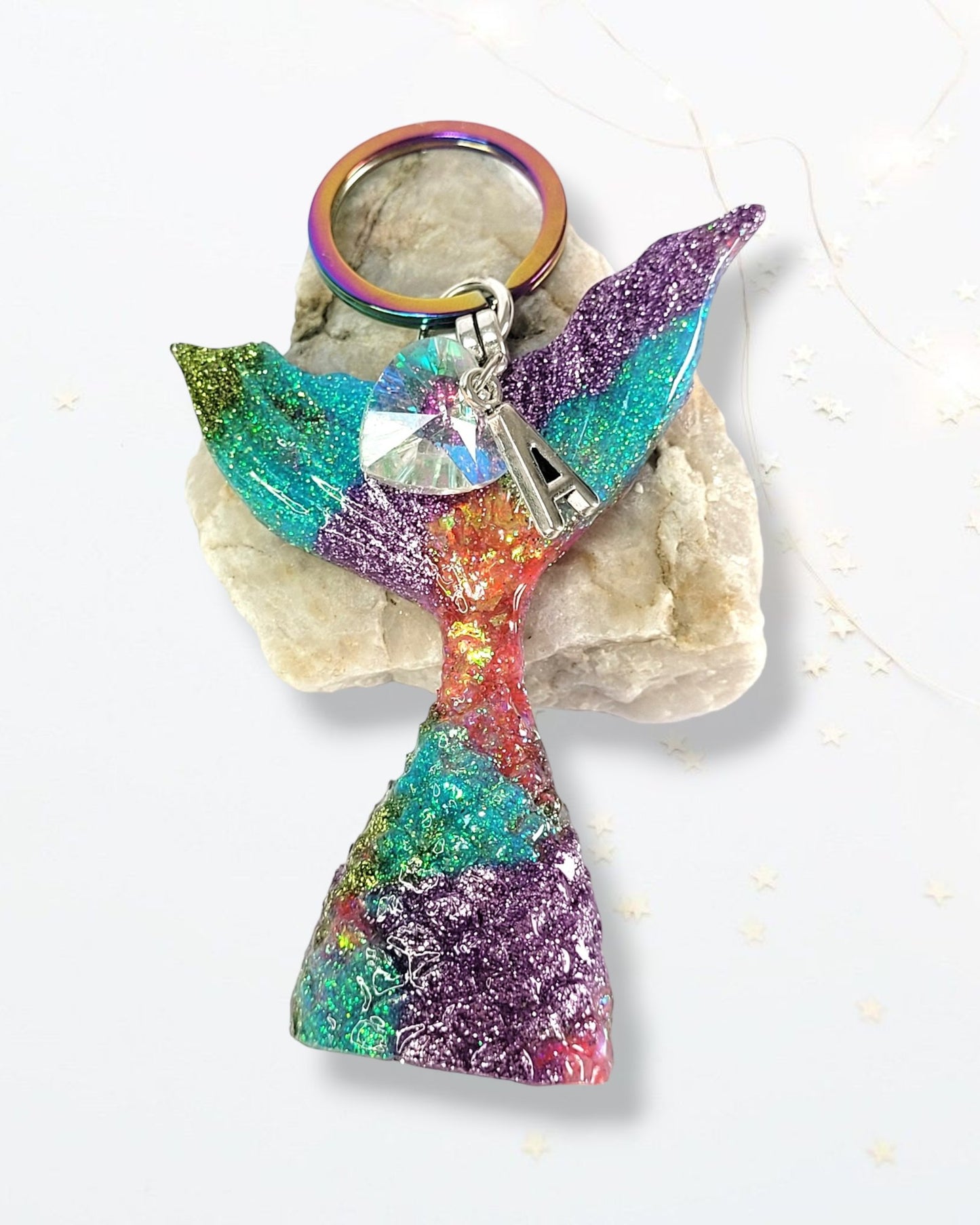 Glitter Mermaid Tail Keyring - The Cerulean Wolf