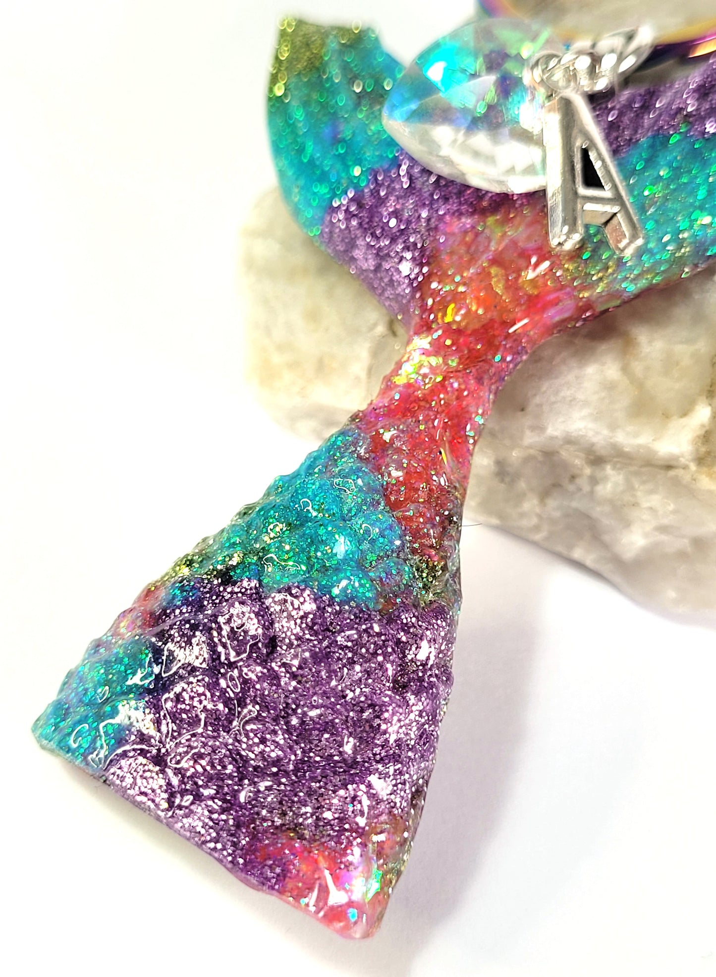 Glitter Mermaid Tail Keyring - The Cerulean Wolf