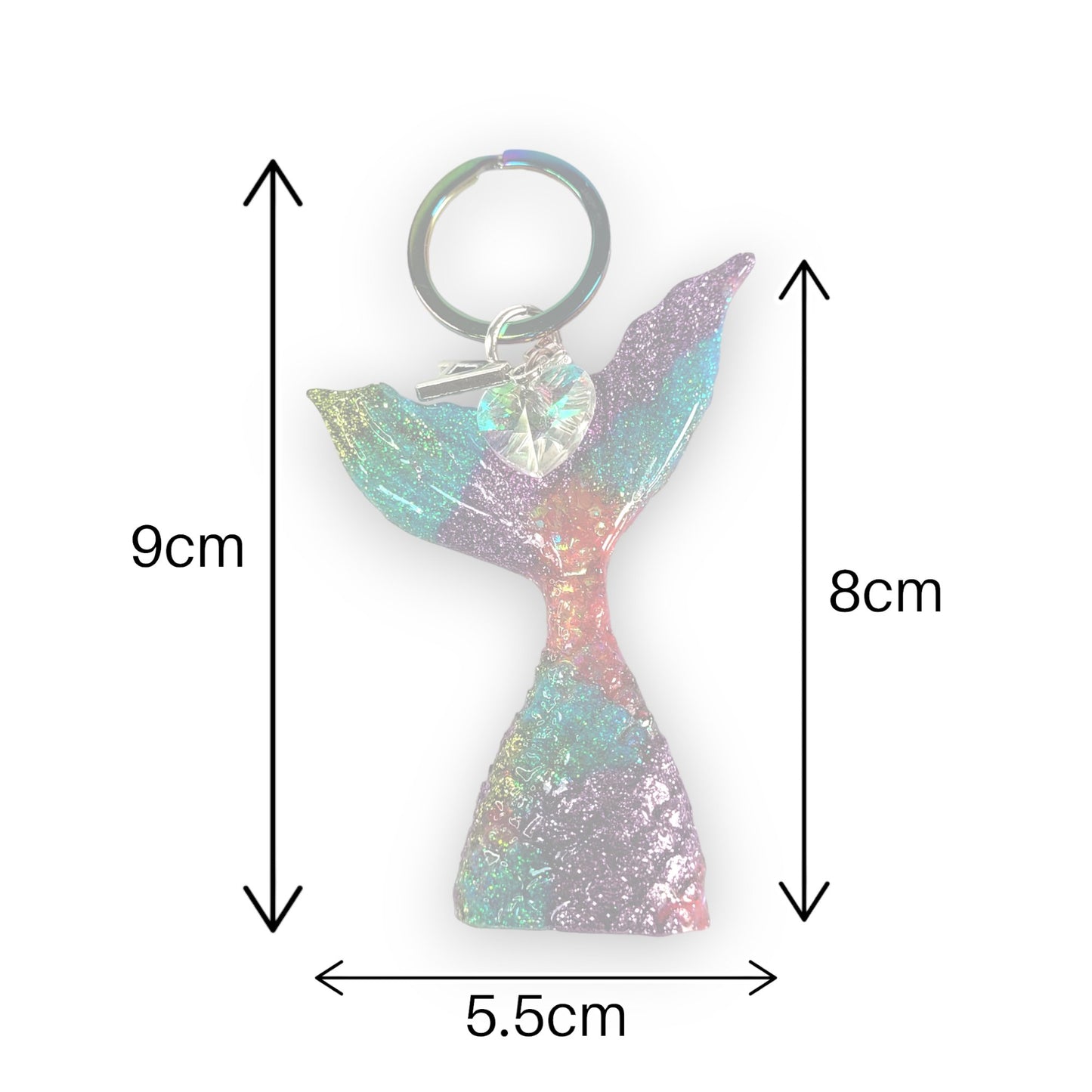 Glitter Mermaid Tail Keyring - The Cerulean Wolf
