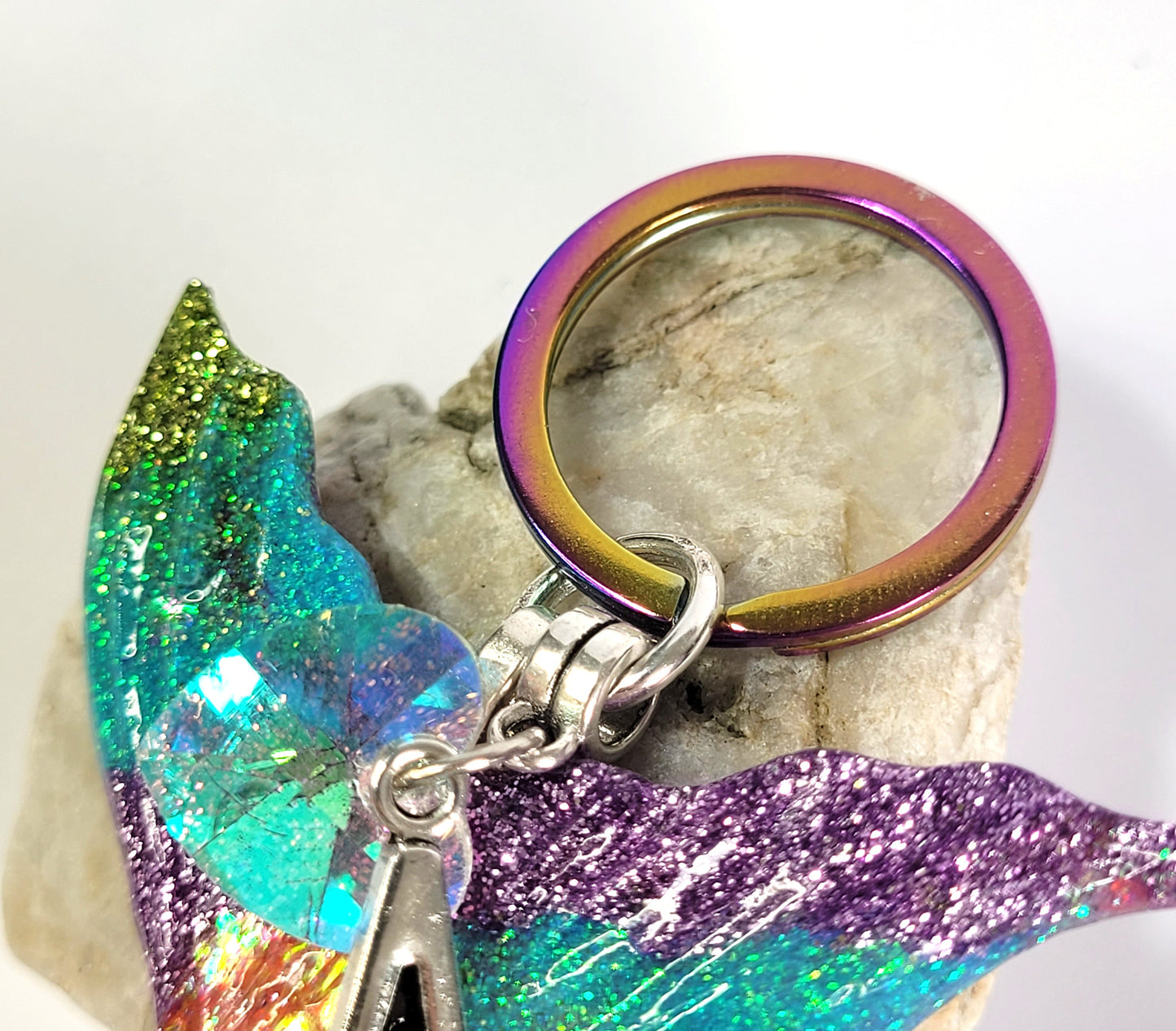 Glitter Mermaid Tail Keyring - The Cerulean Wolf