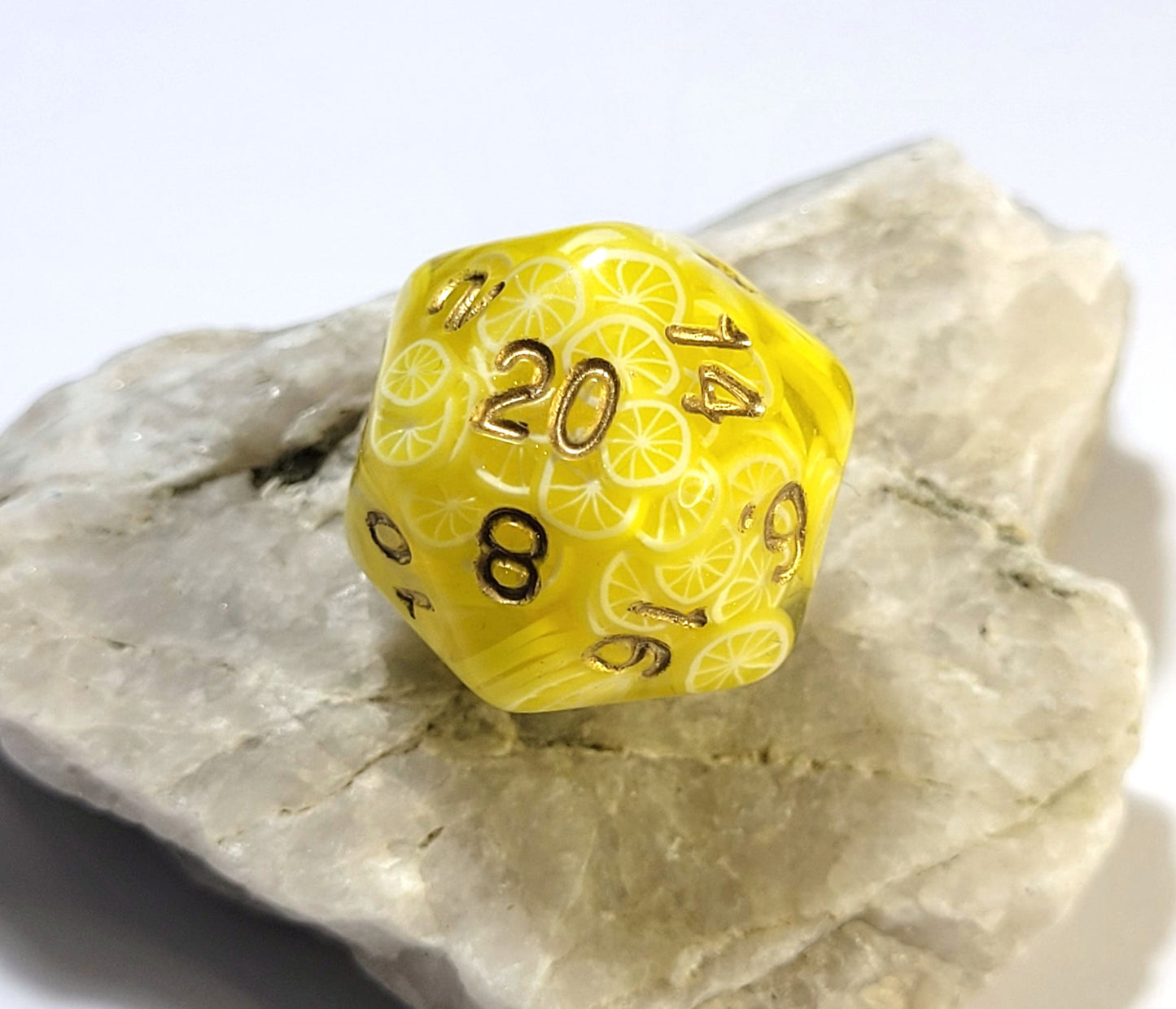 Lemon D20 Dice - The Cerulean Wolf