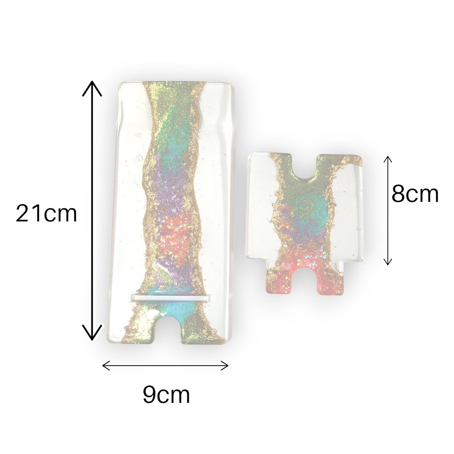 Rainbow Glitter Phone Stand - The Cerulean Wolf