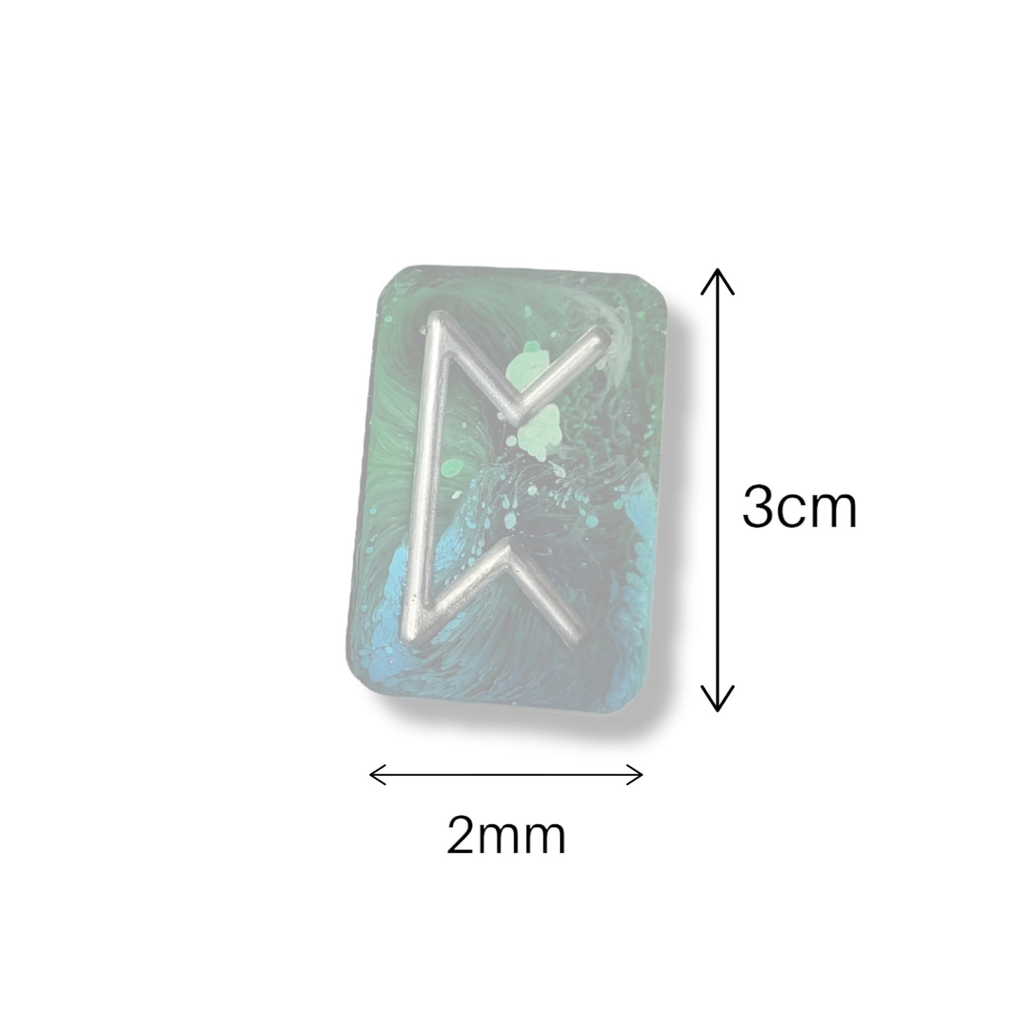 Single Customisable Elder Futhark Rune - The Cerulean Wolf