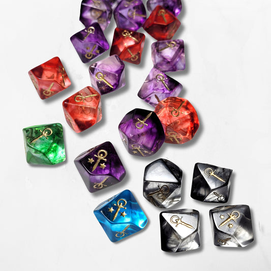 20 Customisable VtM Dice Set - The Cerulean Wolf