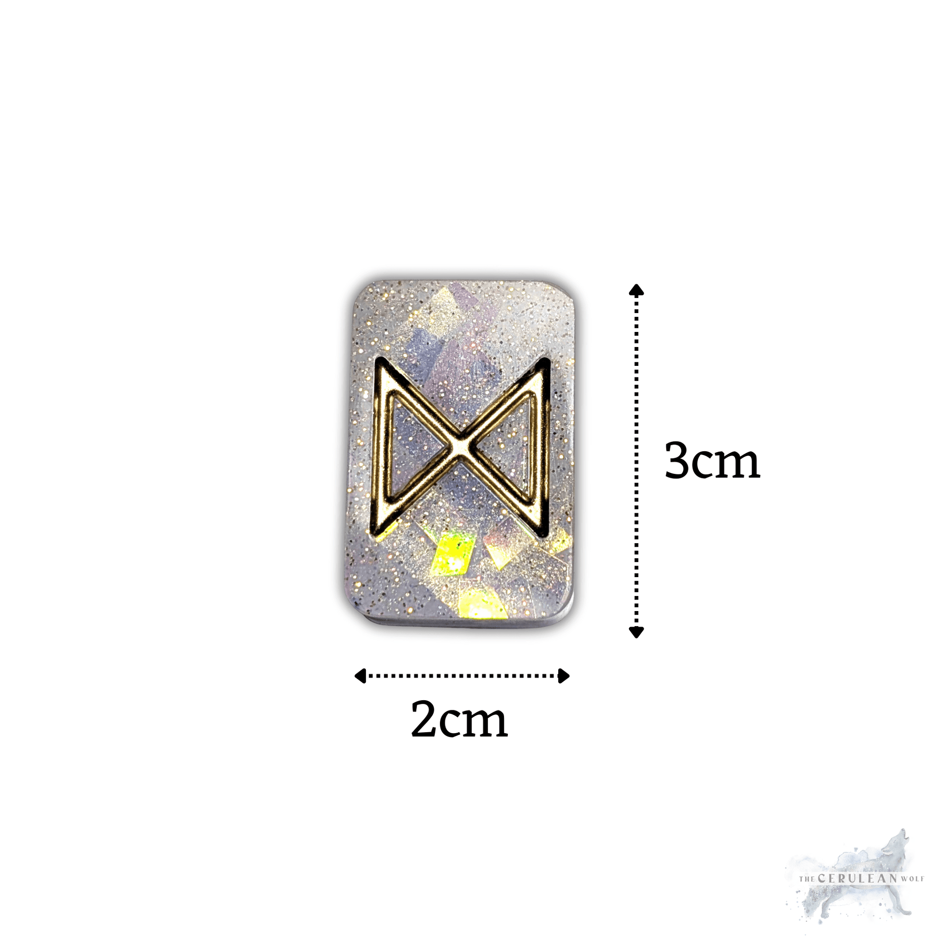 25 Holographic Elder Futhark Runes - The Cerulean Wolf