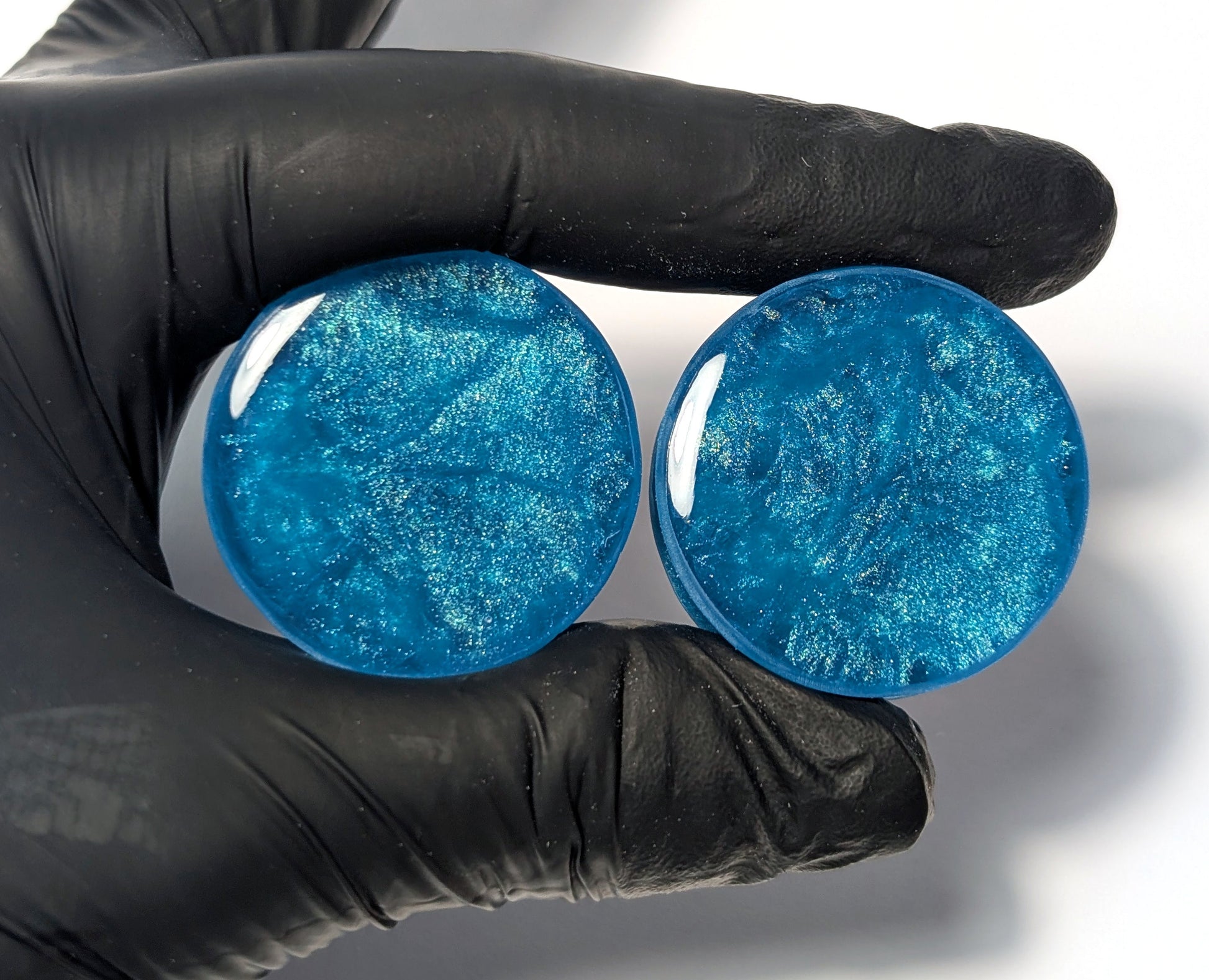 Blue Ocean Double Flared Plugs - The Cerulean Wolf
