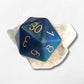 Custom Numbers and Colours Chonk D20 - The Cerulean Wolf