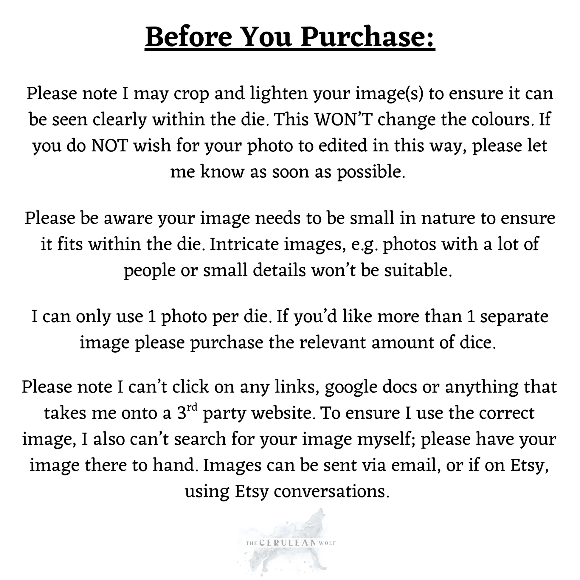 Custom Photograph Pipped D6 - The Cerulean Wolf