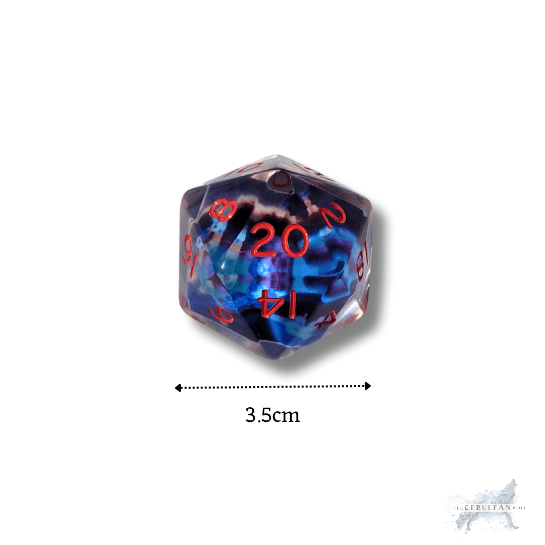 Customisable Photograph Chonk D20 - The Cerulean Wolf