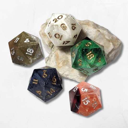 Customisable Sharp Edged D20 - The Cerulean Wolf