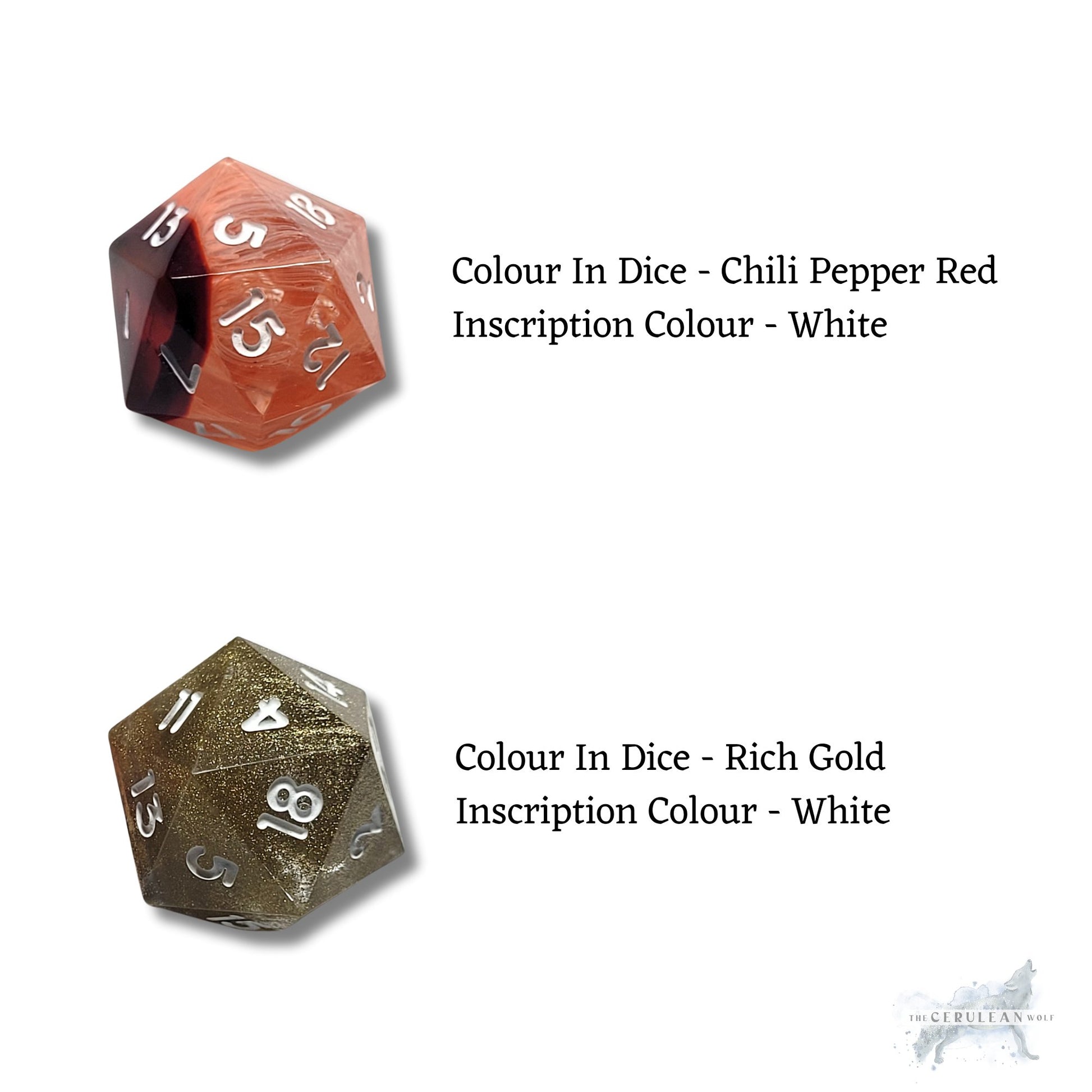 Customisable Sharp Edged D20 - The Cerulean Wolf