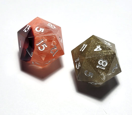 Customisable Sharp Edged D20 - The Cerulean Wolf