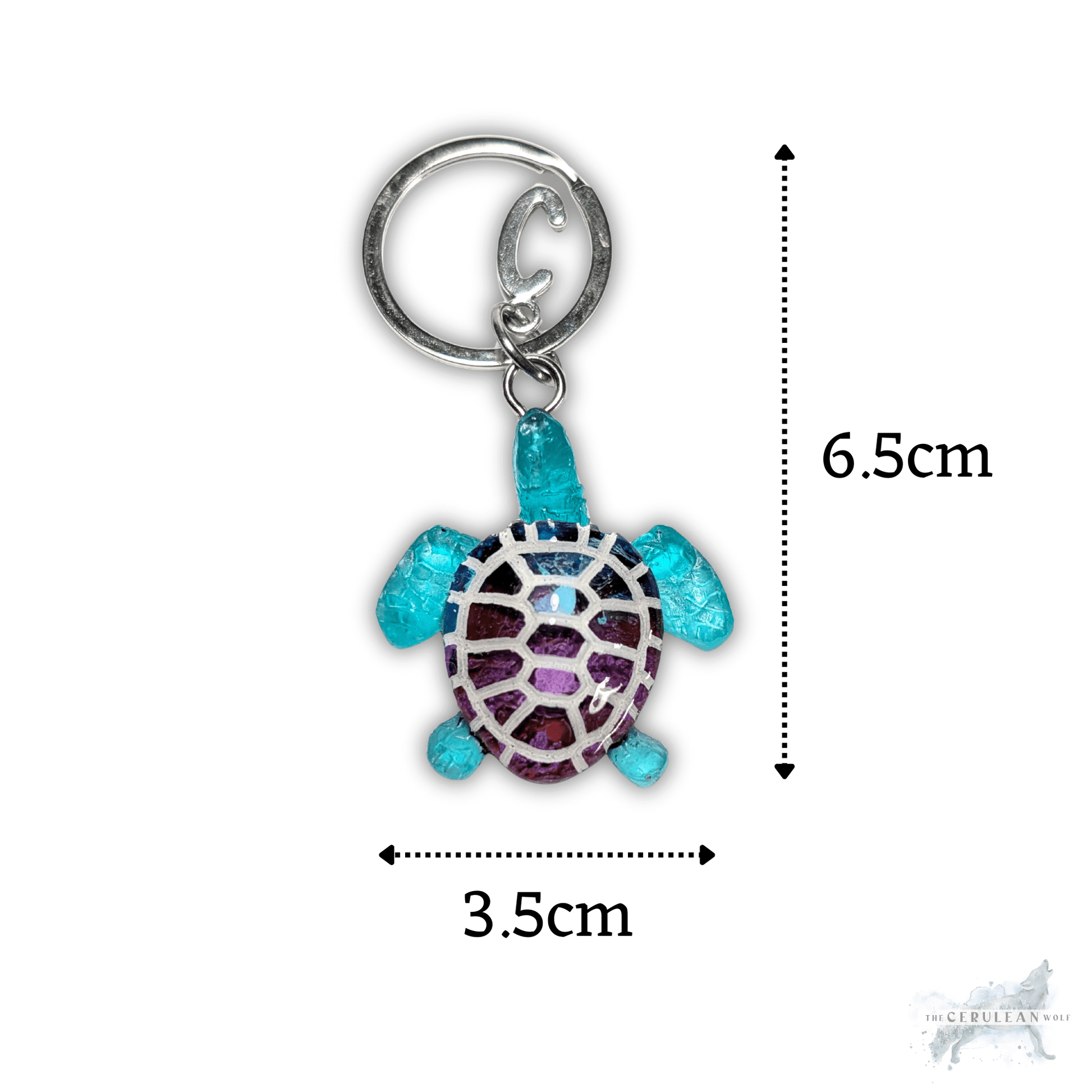 Customisable Turtle Keyring - The Cerulean Wolf