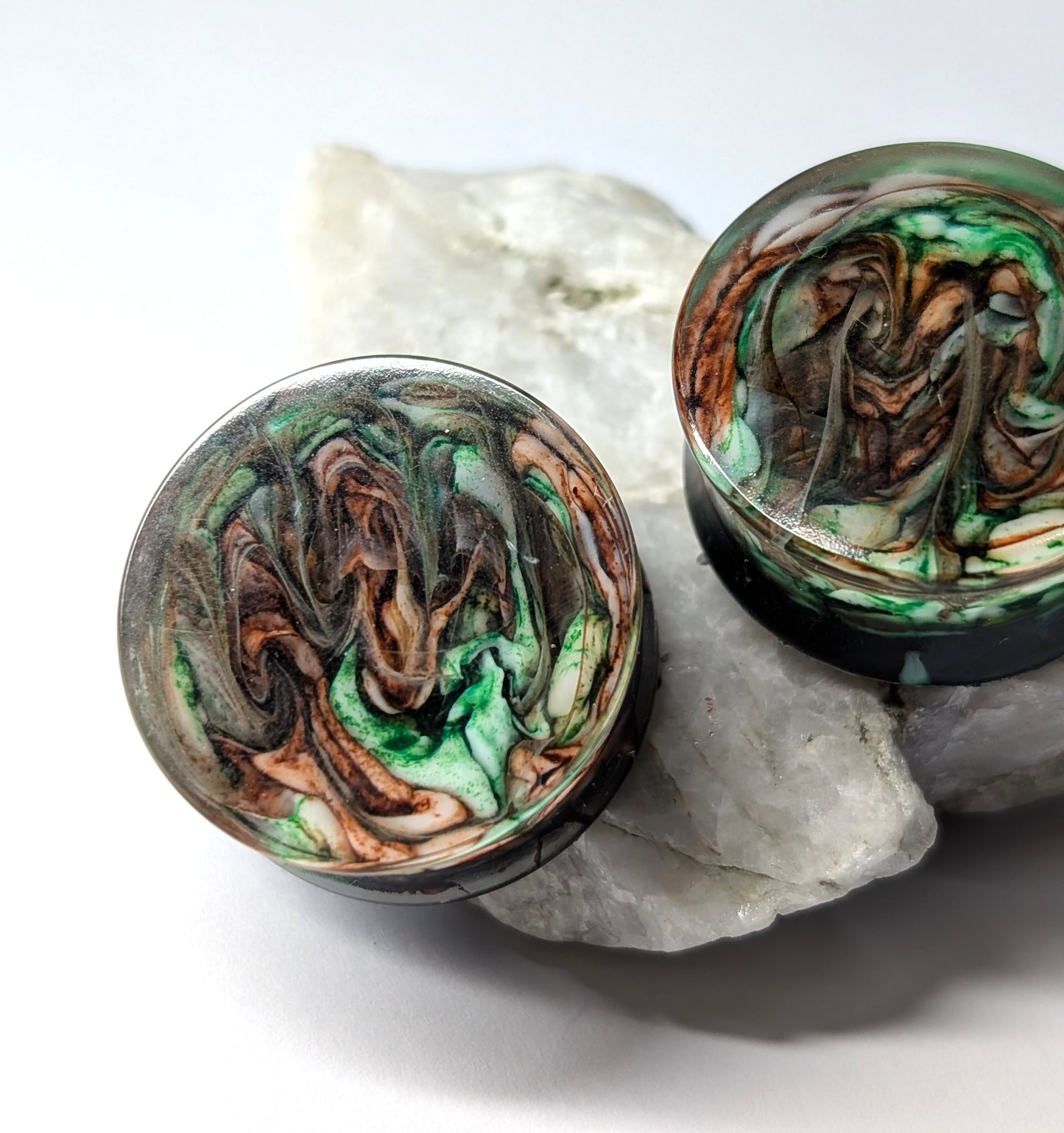 Forest Mist Double Flared Plugs - The Cerulean Wolf