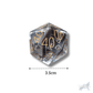 Large Custom Numbers and Photo D20 - The Cerulean Wolf