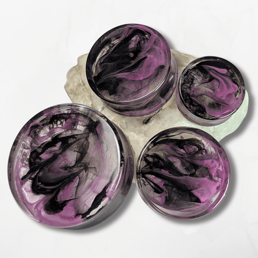 Midnight Haze Double Flared Plugs - The Cerulean Wolf