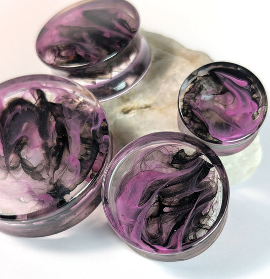 Midnight Haze Double Flared Plugs - The Cerulean Wolf