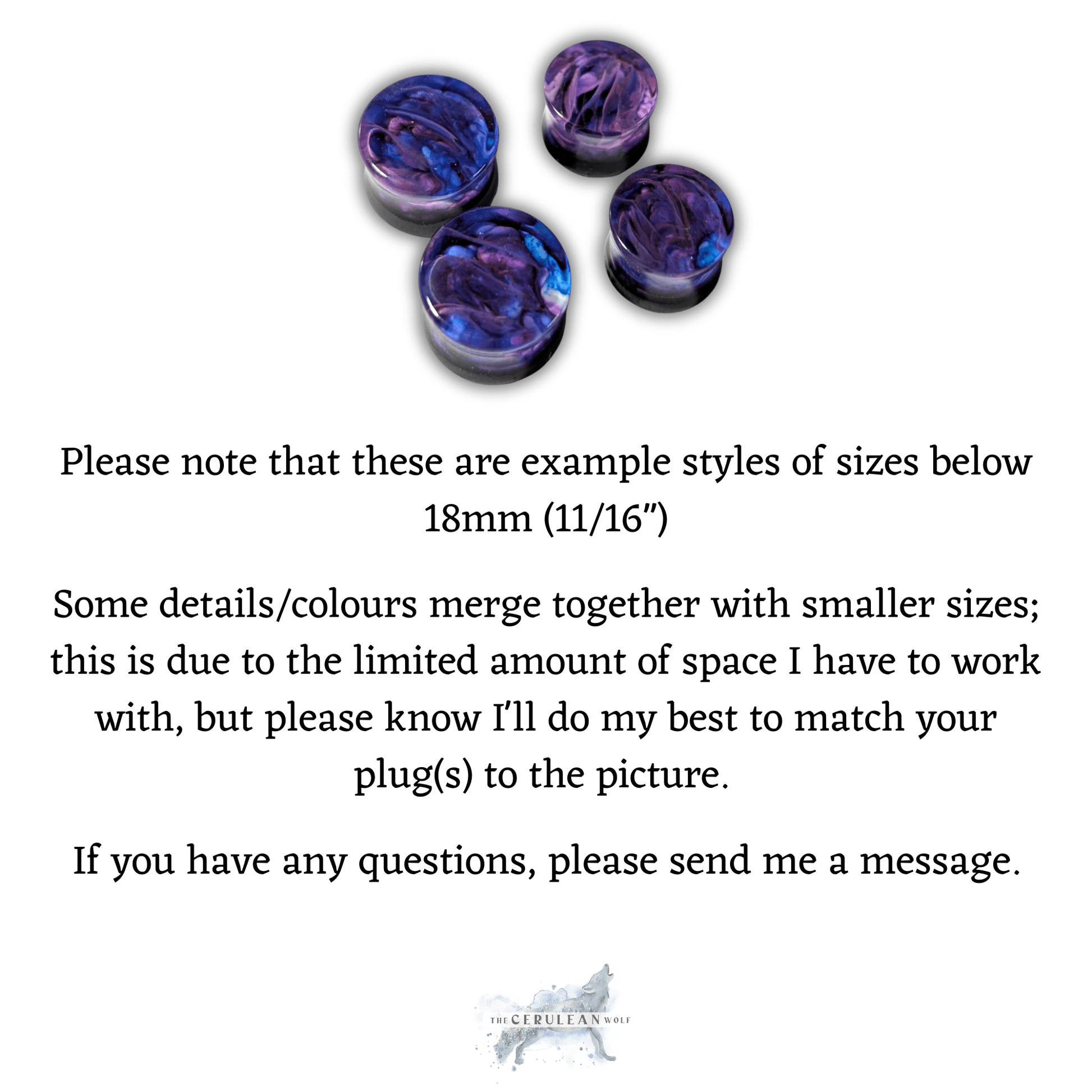 Midnight Mist Double Flared Plugs - The Cerulean Wolf