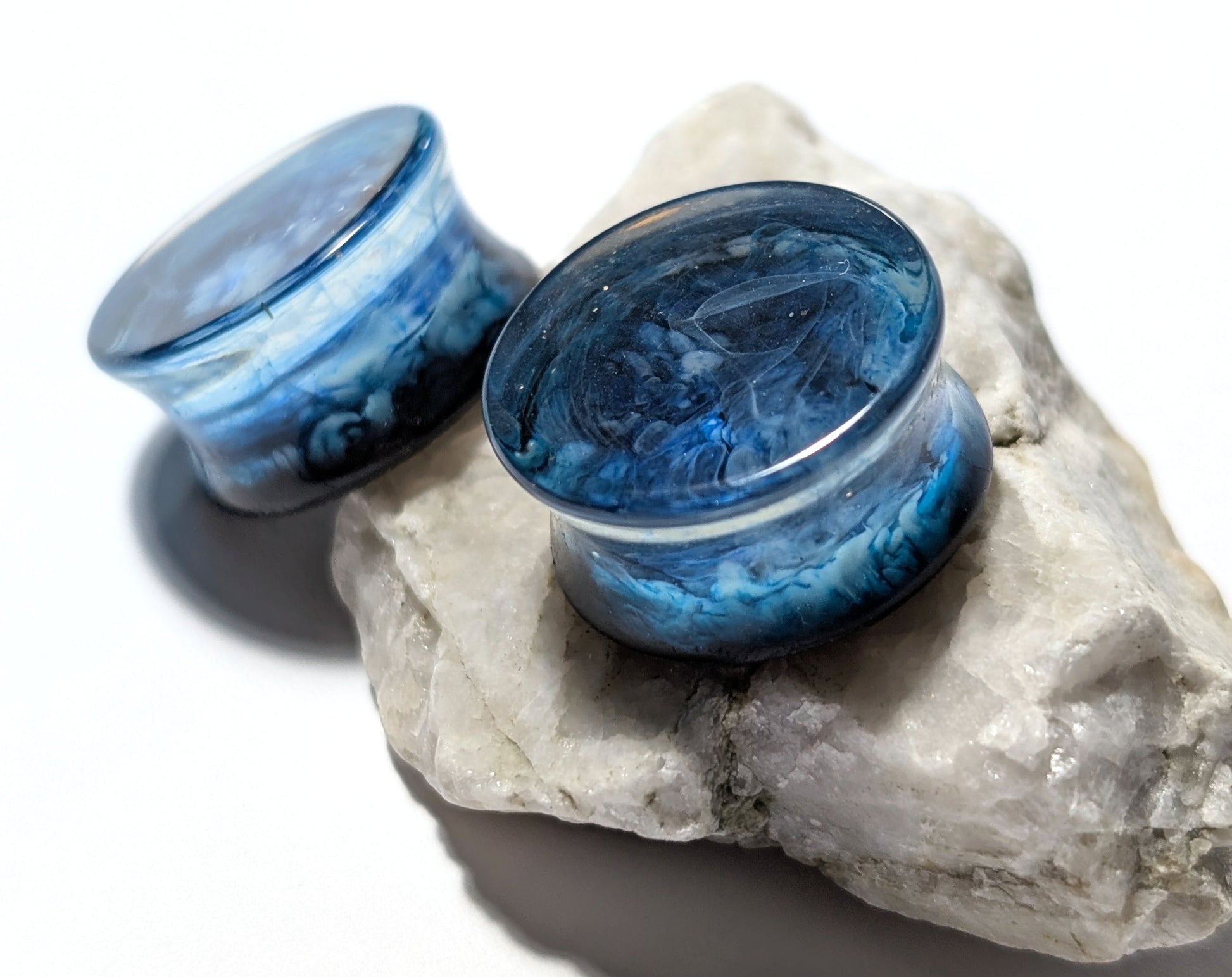 Ocean Mist Double Flared Plugs - The Cerulean Wolf