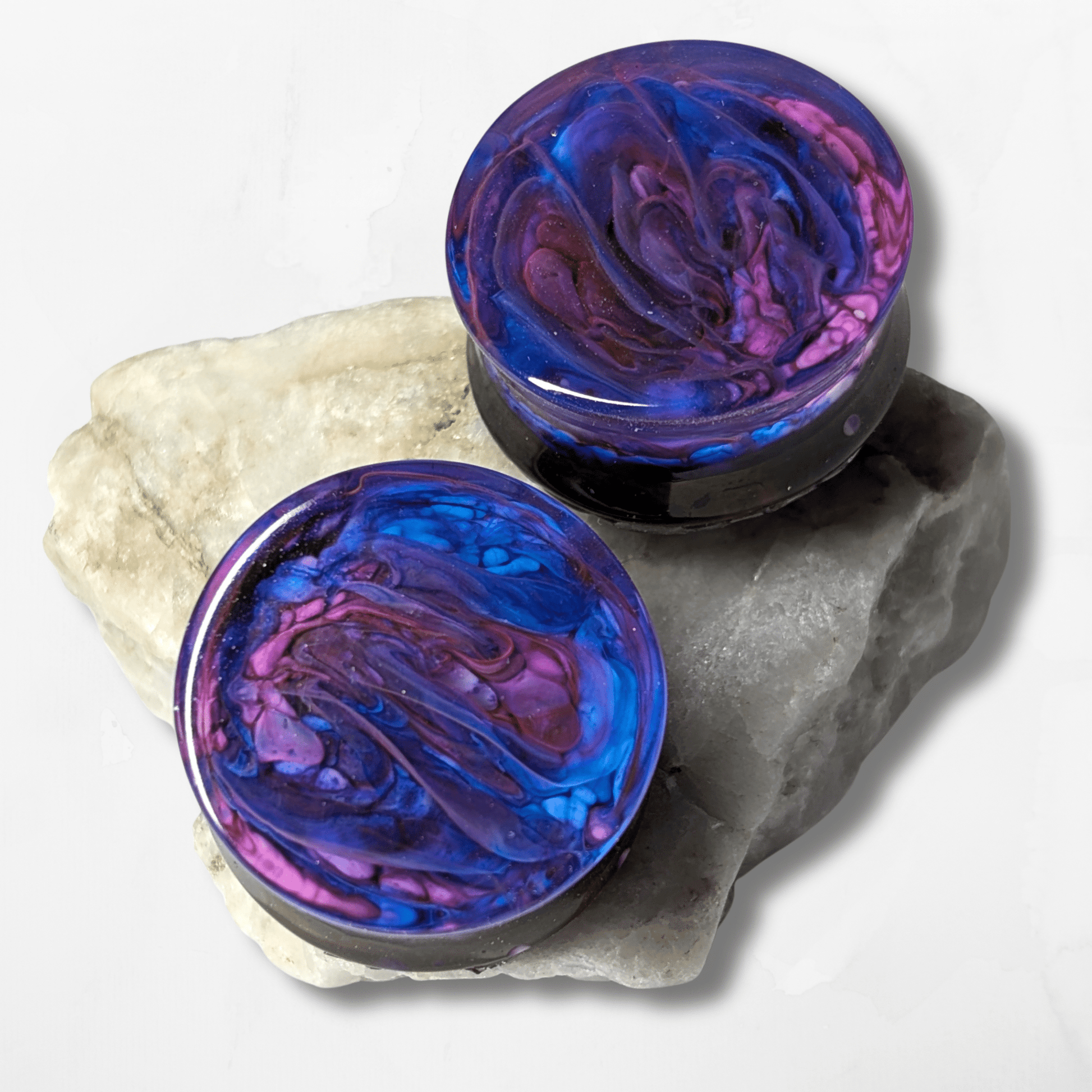 Twilight Mist Double Flared Plugs - The Cerulean Wolf