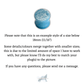 Text message about handmade nature of items with a logo at the bottom.