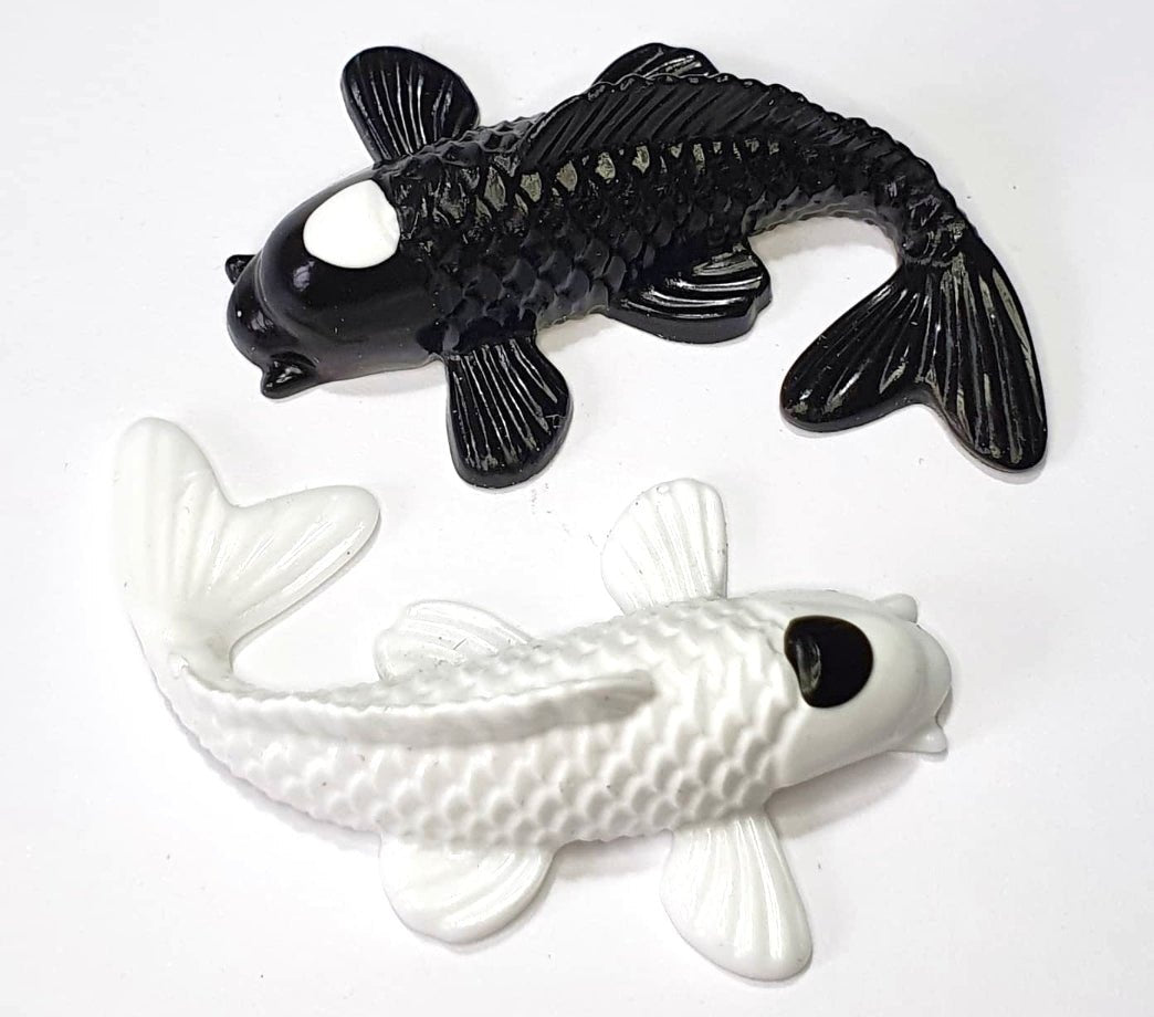 Yin & Yang Koi Fish Ornaments/Keyrings - The Cerulean Wolf