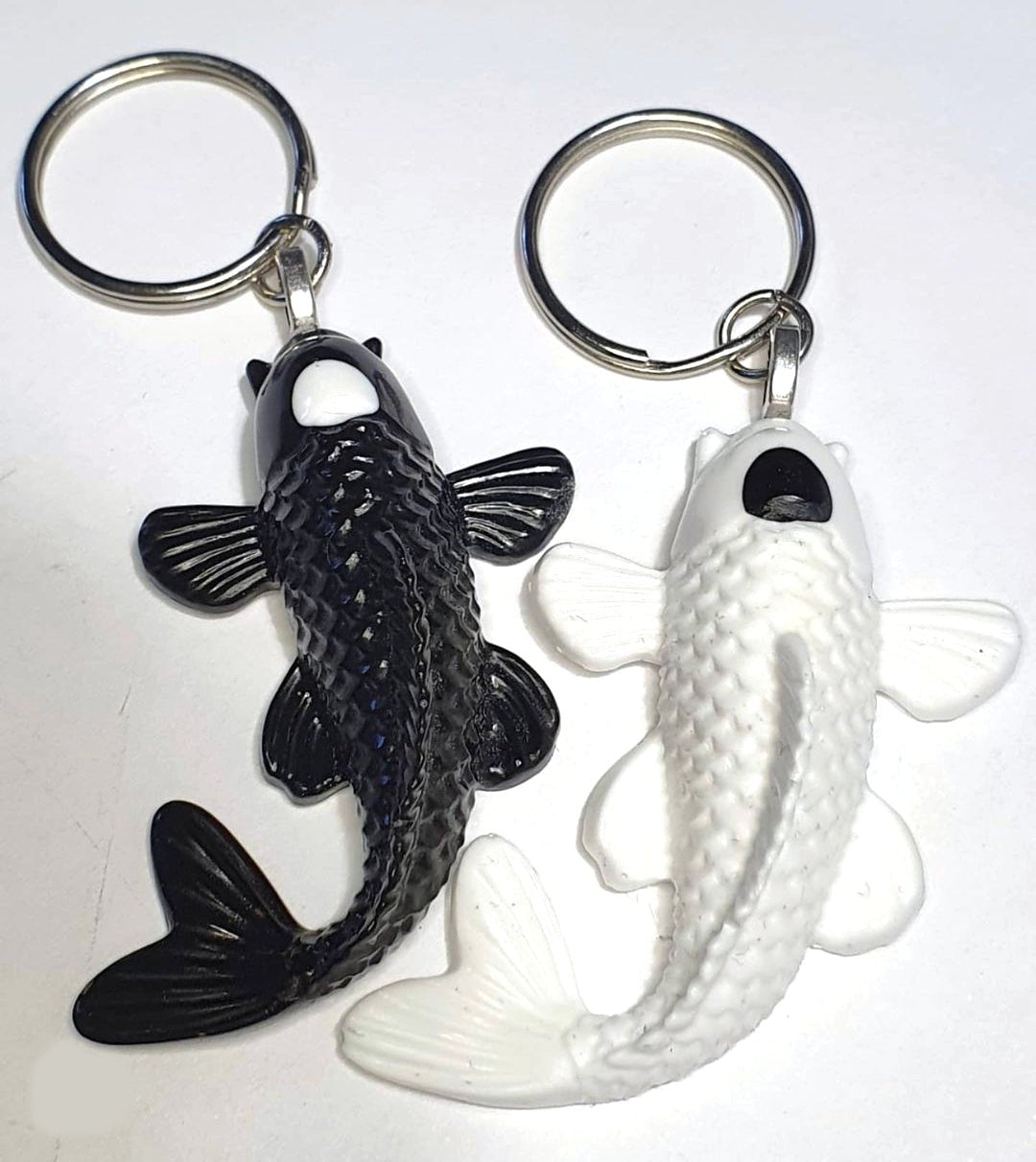 Yin & Yang Koi Fish Ornaments/Keyrings - The Cerulean Wolf