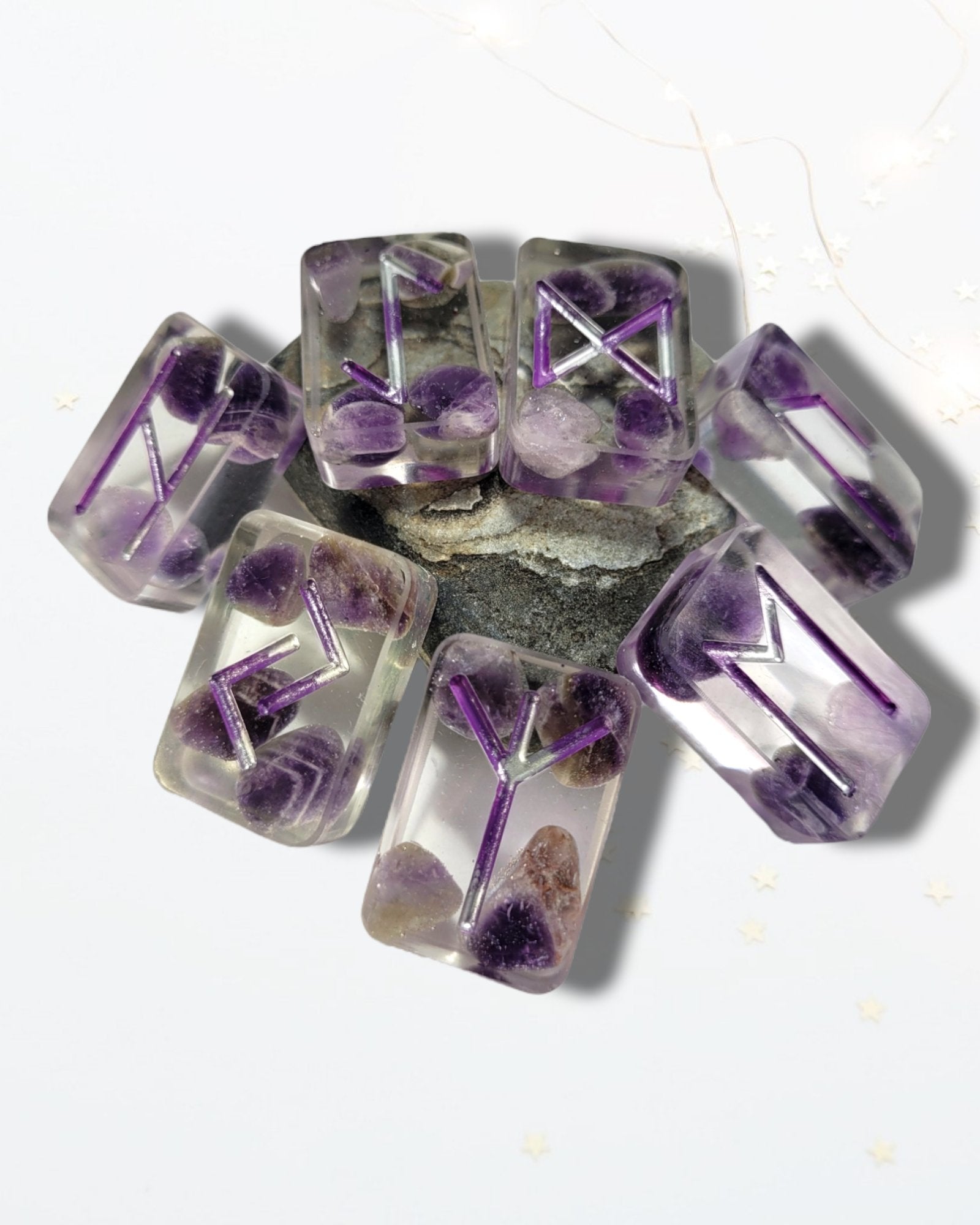 25 Amethyst Elder Futhark Runes - The Cerulean Wolf