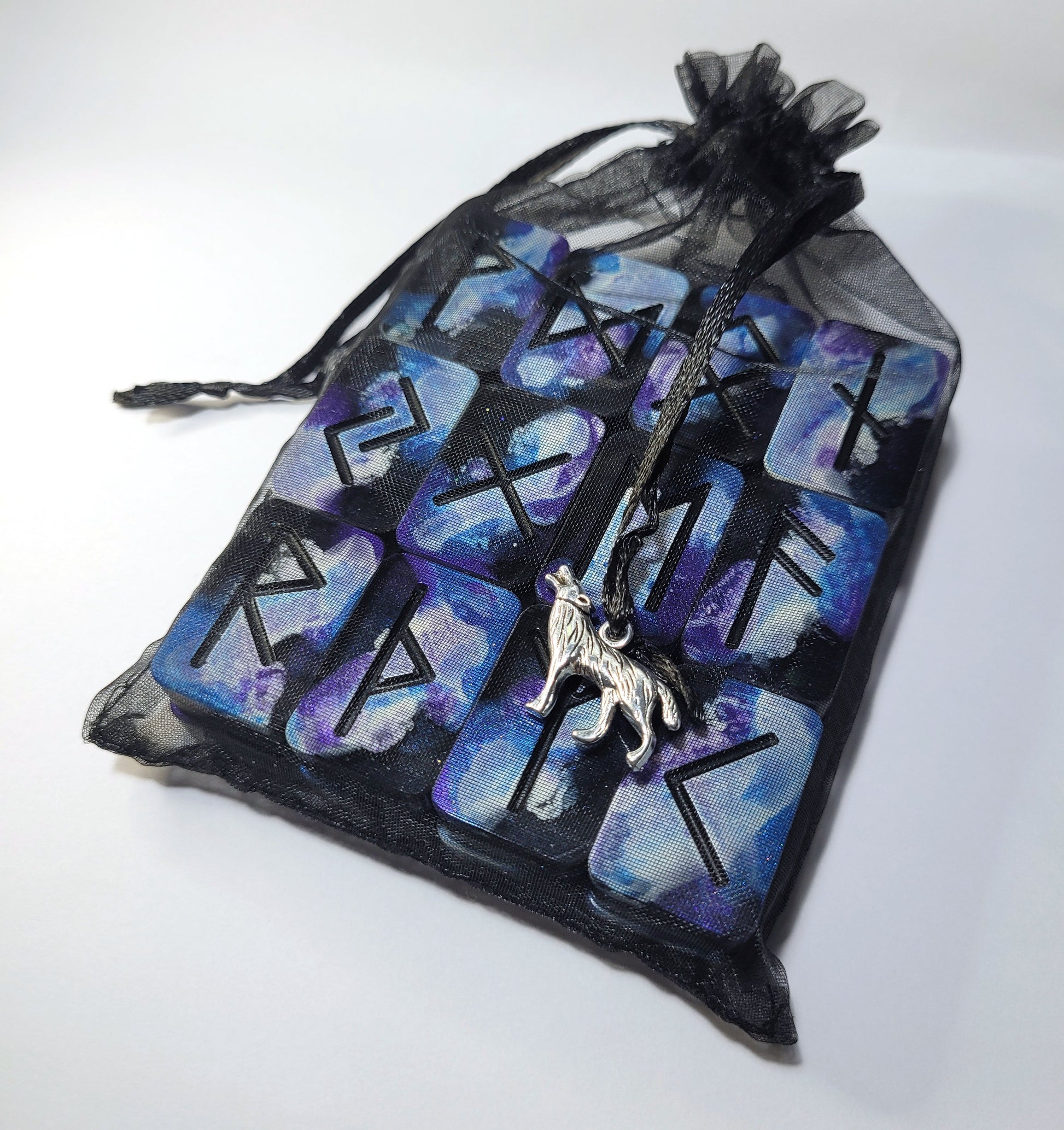 25 Galaxy Elder Futhark Runes - The Cerulean Wolf