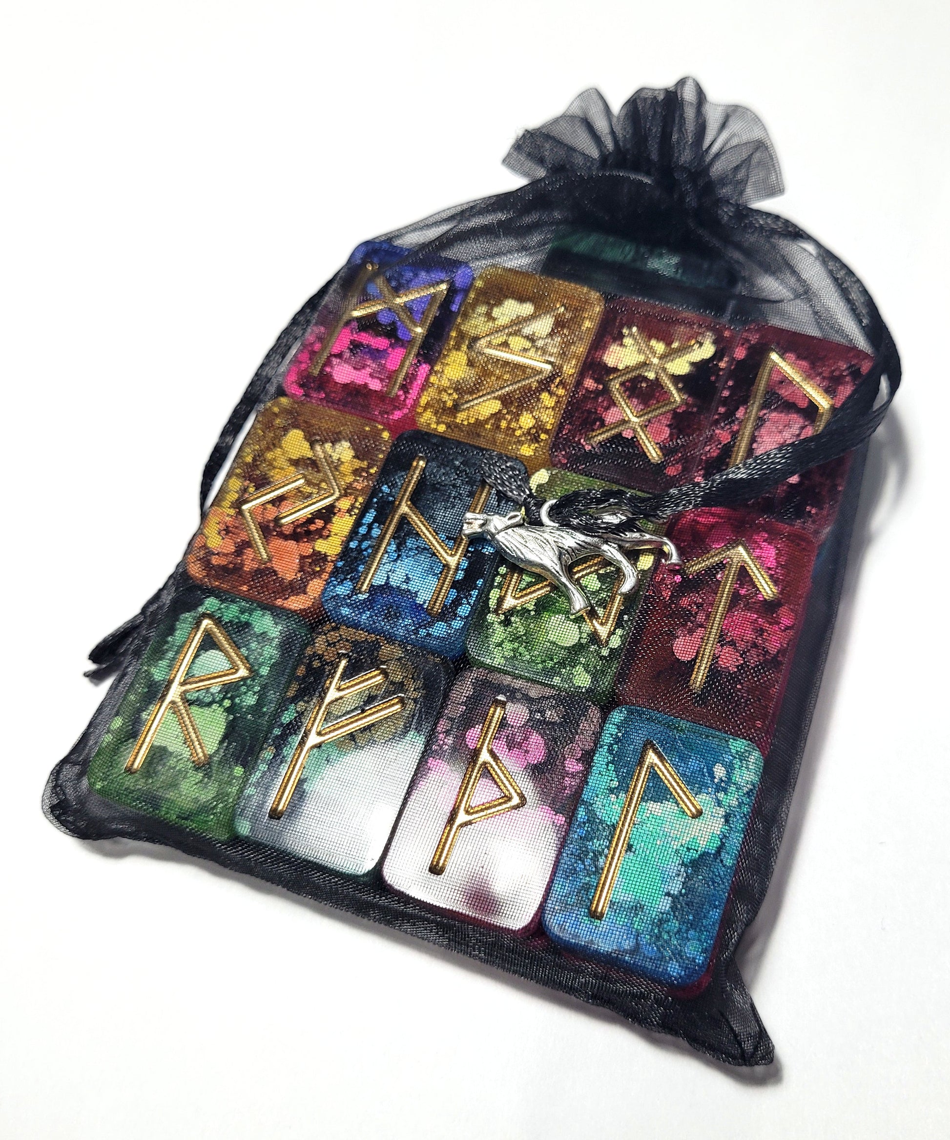 25 Multicoloured Elder Futhark Runes - The Cerulean Wolf