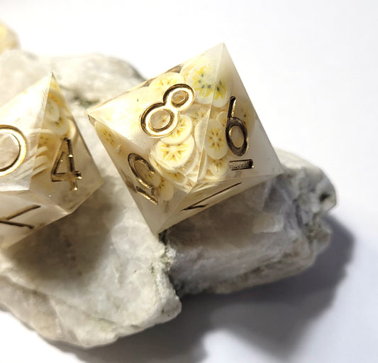 7 Banana Milkshake DND Dice - The Cerulean Wolf