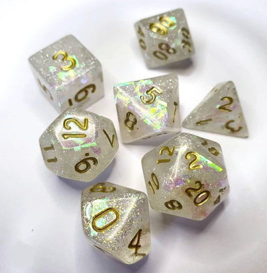 7 Holographic DND Dice - The Cerulean Wolf