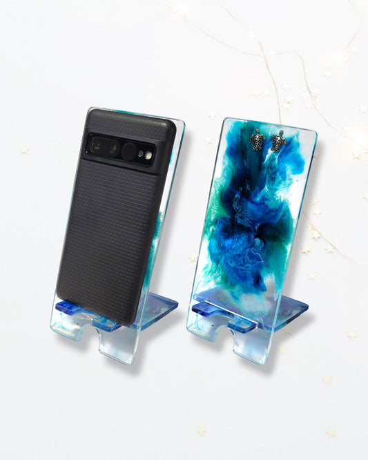 Blue Turtle Phone Stand - The Cerulean Wolf