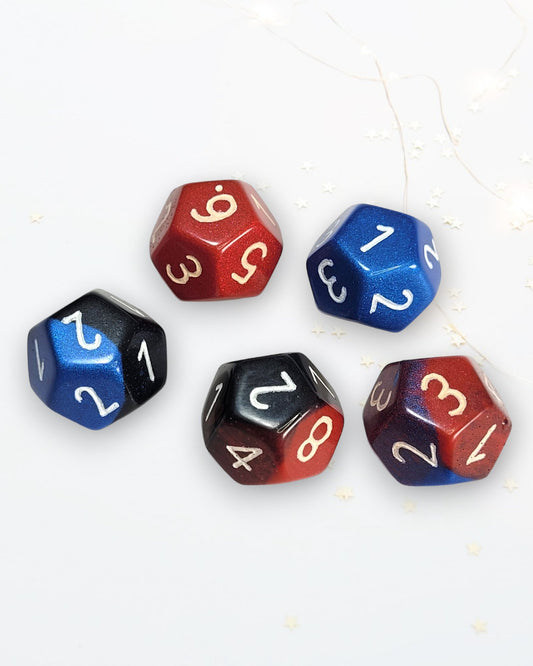 Custom Numbers & Colours D12 Dice - The Cerulean Wolf