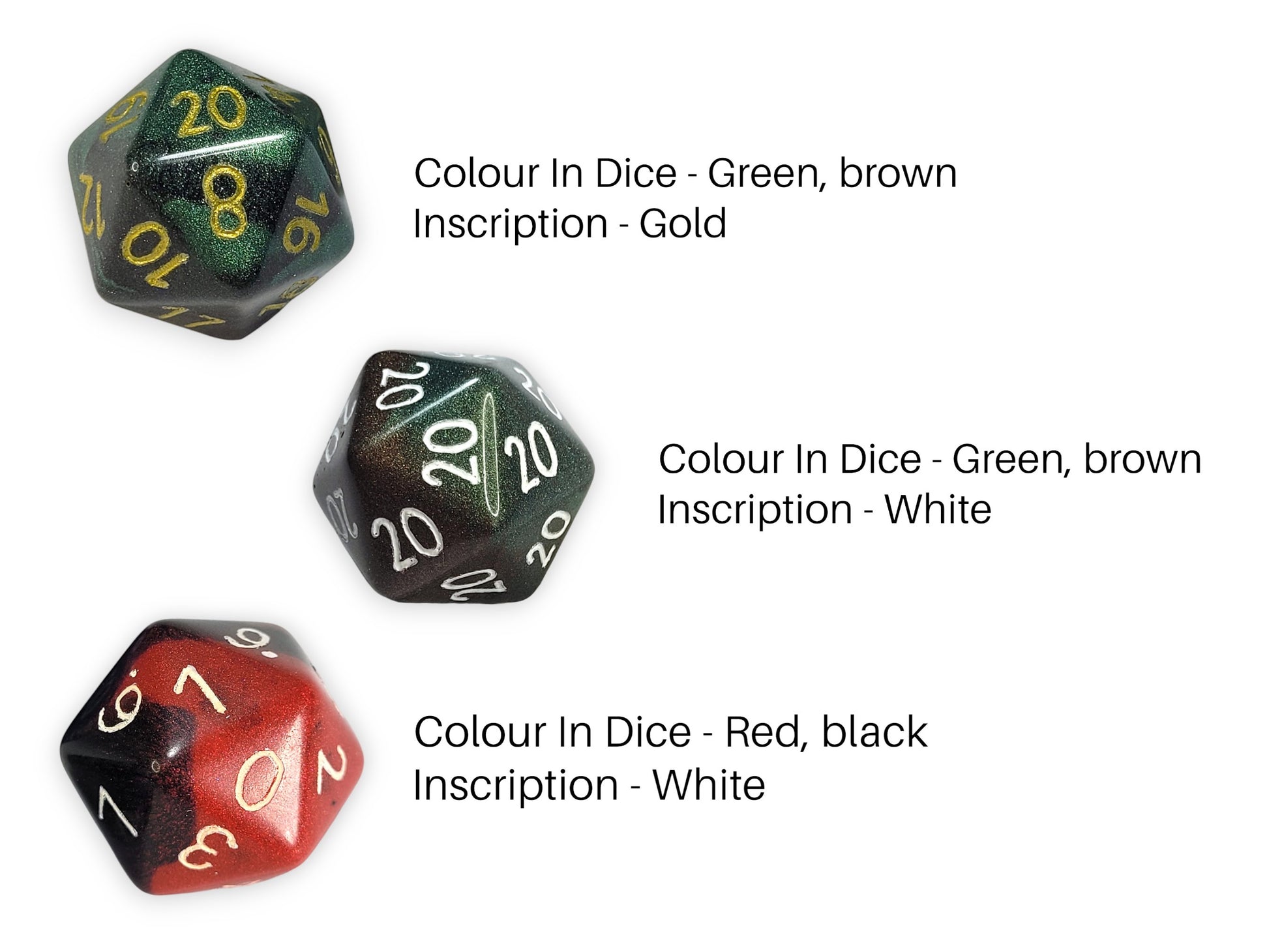 Custom Numbers & Colours D20 Dice - The Cerulean Wolf