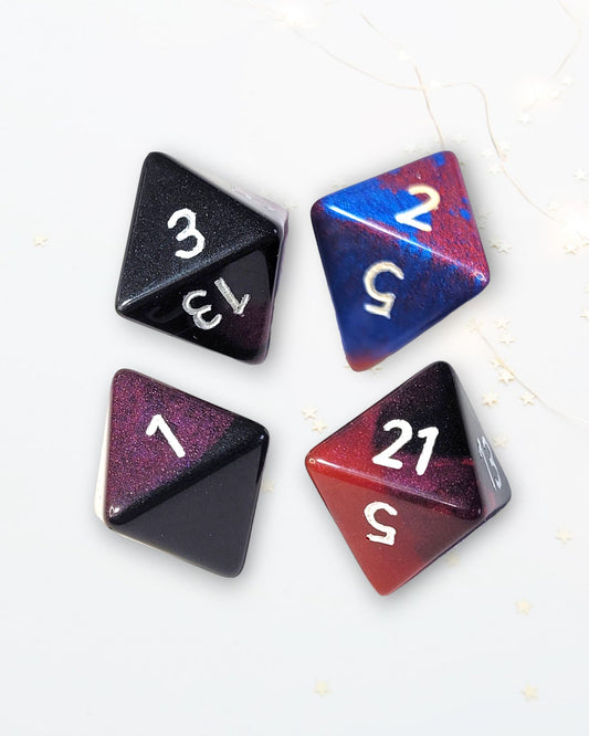 Custom Numbers & Colours D8 Dice - The Cerulean Wolf