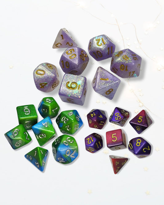 Customisable DND Set of 7 Dice - The Cerulean Wolf