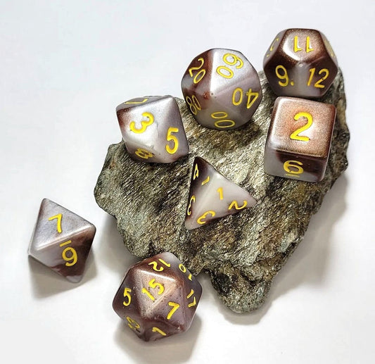 Customisable DND Set of 7 Dice - The Cerulean Wolf