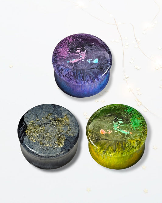 Customisable Double Flared Plugs - The Cerulean Wolf