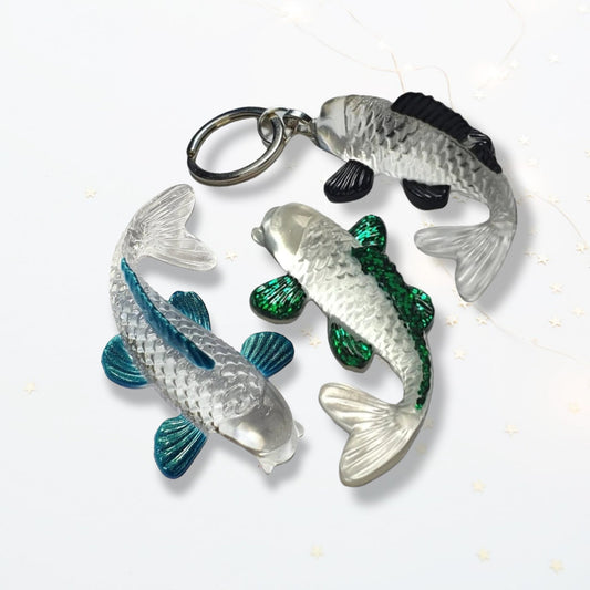 Customisable Koi Fish Ornament/Keyring - The Cerulean Wolf