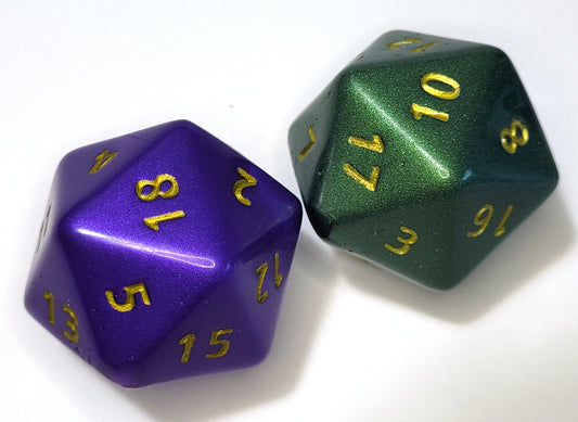Customisable Large D20 Dice - The Cerulean Wolf