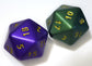 Customisable Large D20 Dice - The Cerulean Wolf