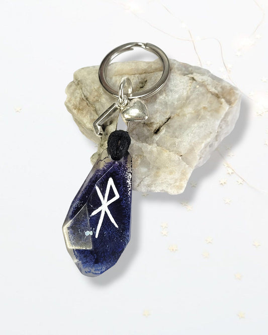 Customisable Love Bindrune Keyring - The Cerulean Wolf