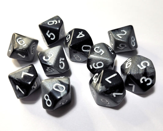 Customisable Single D10 Dice - The Cerulean Wolf