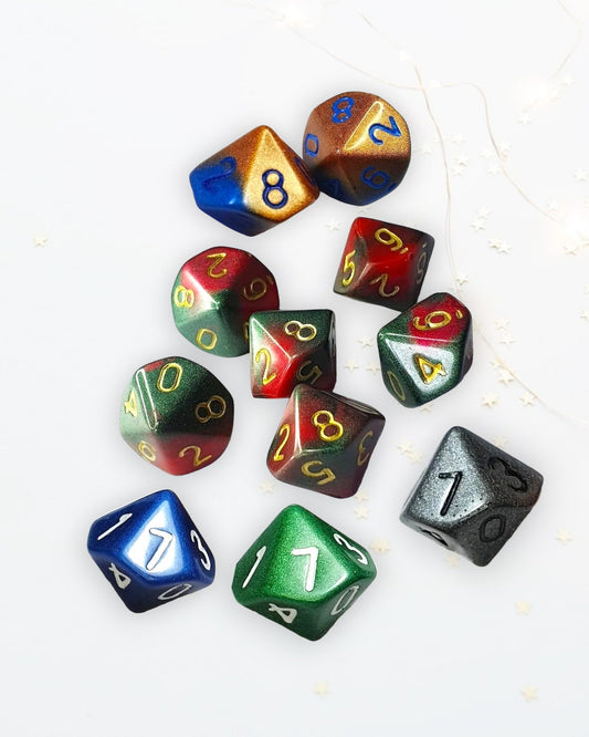Customisable Single D10 Dice - The Cerulean Wolf