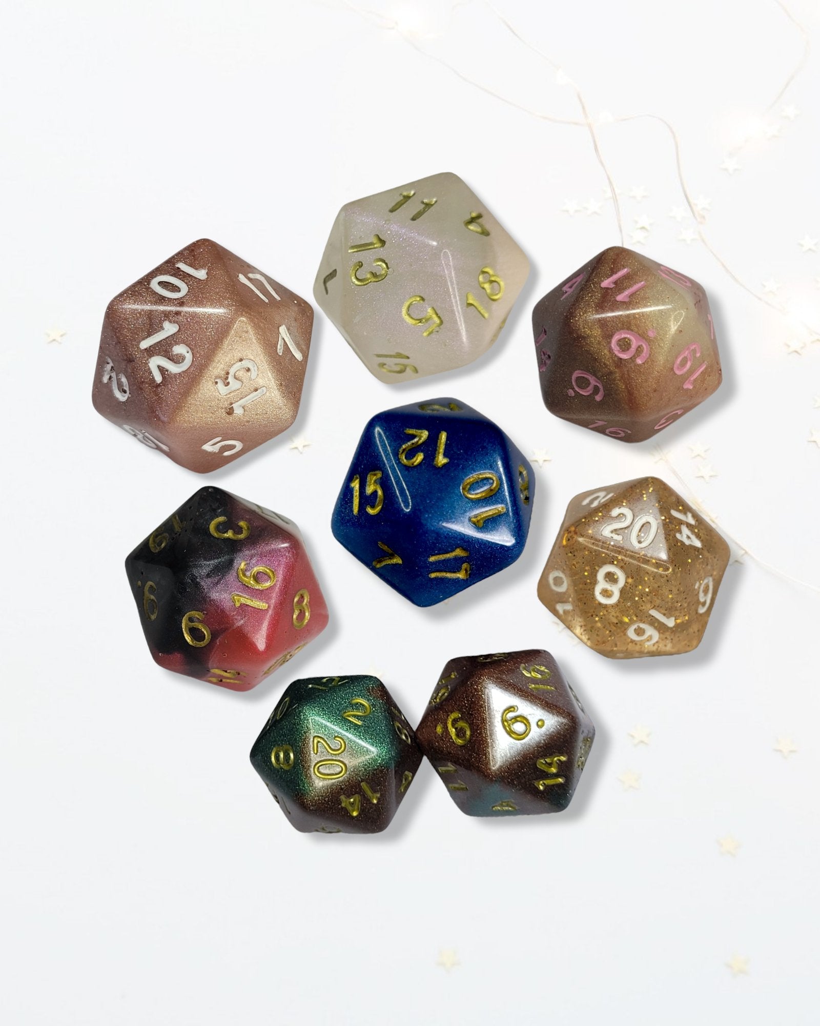 Customisable Single D20 Dice - The Cerulean Wolf